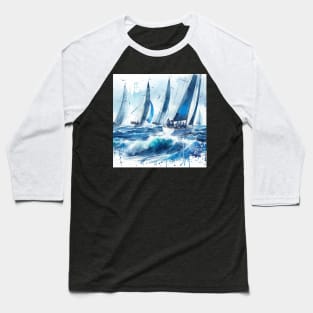 Abstract looking illustration of a sailboat Baseball T-Shirt